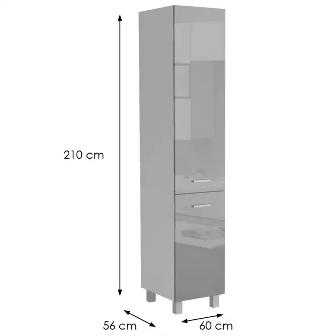 Kuchyňská Skříňka Lucjan 60dk 2f 2100 lux šedá,2