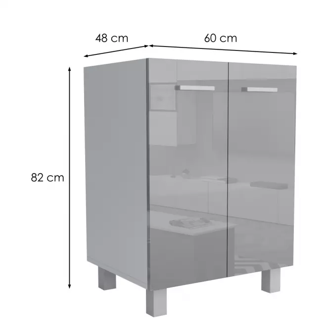 Kuchyňská Skříňka Lucjan 60d 2f lux šedá