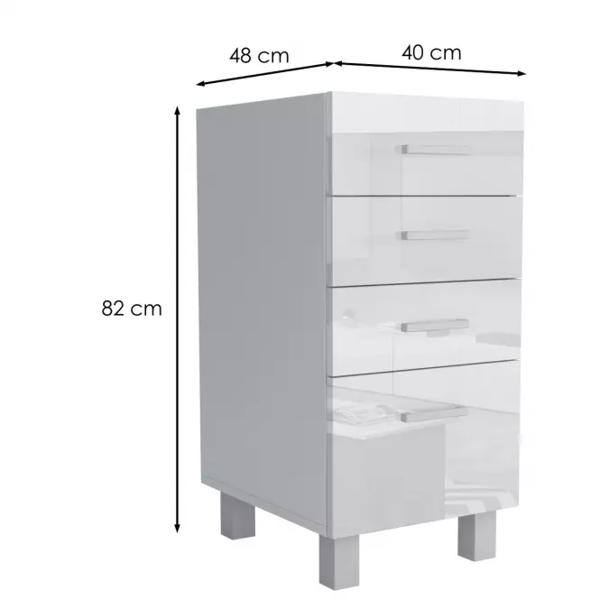Kuchyňská Skříňka Lucjan 40d 4s lux bílá,2