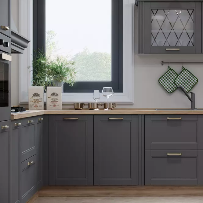 Kuchyňská Skříňka Tara R-80-3mbox/4 3s graphite mat,5