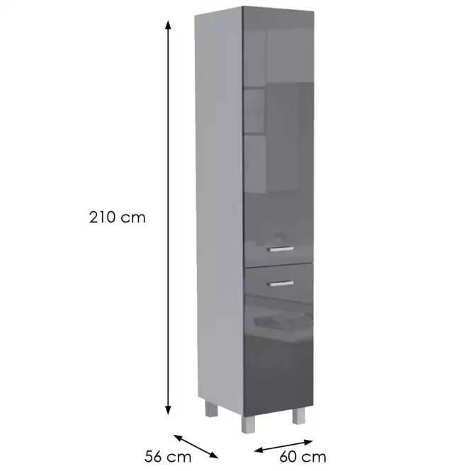 Kuchyňská Skříňka Lucjan 60dk 2f 2100 lux černá,2