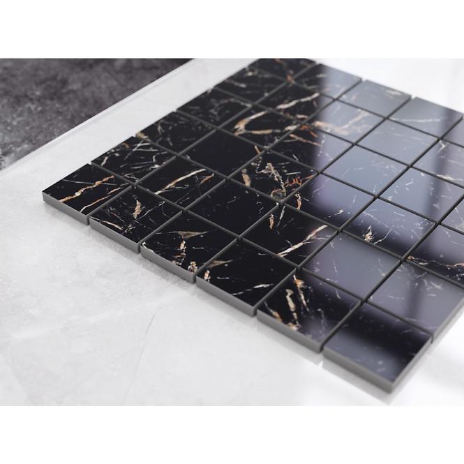Mozaika Maxigen Black Pol (4,8x4,8) 30/30         
