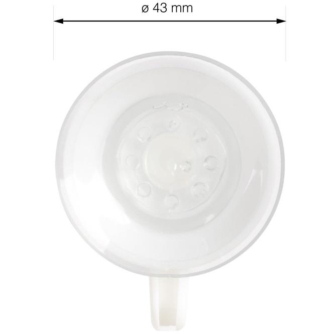 Přísavný plastový háček, průměr 43 mm, bílá