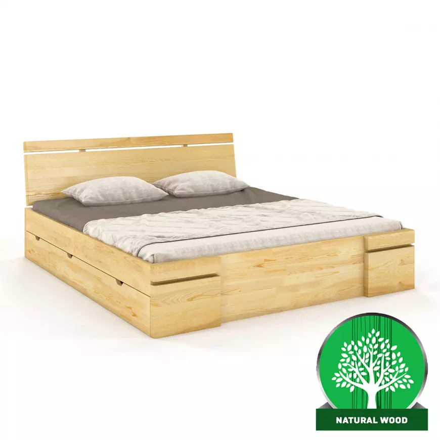 Postel borovicová Skandica Sparta maxi+zásuvka 140x200 přírodní