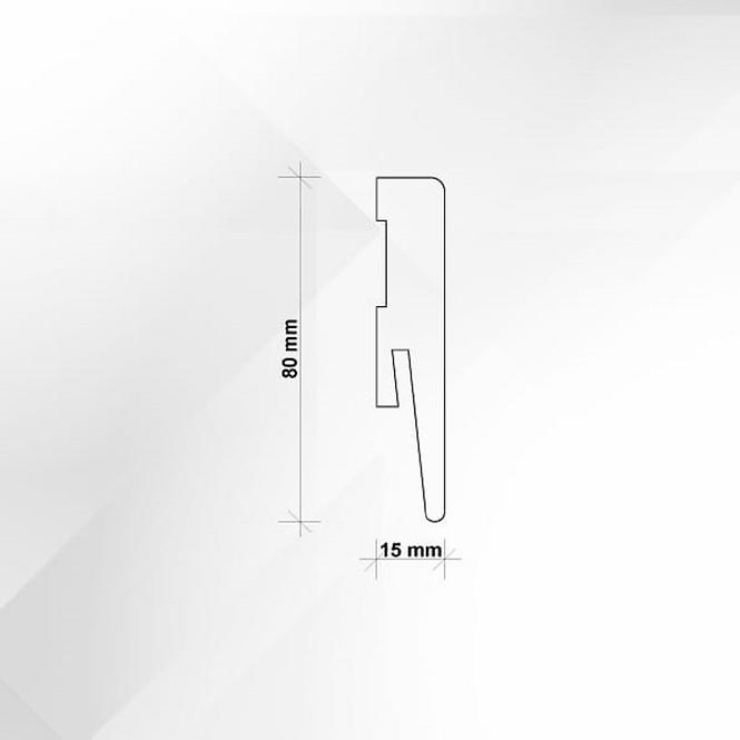 Podlahová lišta dýhovaná LO9 15x80x2400mm bílá,2