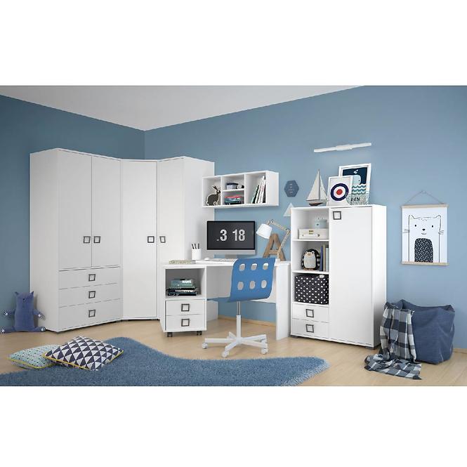 Regál Kiki V22-BE/KI-15 white/white,3