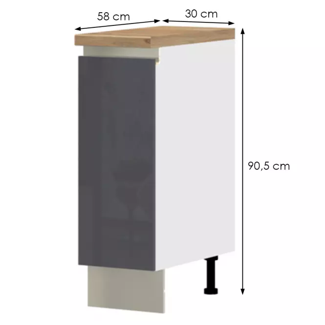 Kuchyňská skříňka Infinity R-30-1K/5 Anthracite,2