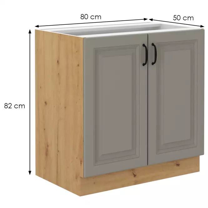 Kuchyňská Skříňka Stilo claygrey/artisan 80D 2F BB,2