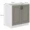 Kuchyňská Skříňka Stilo claygrey/bílá 80D 2F BB,2