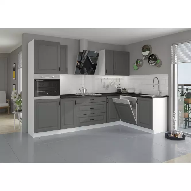 Kuchyňská Skříňka Stilo dustgrey/bílá 80D 3S BB,8