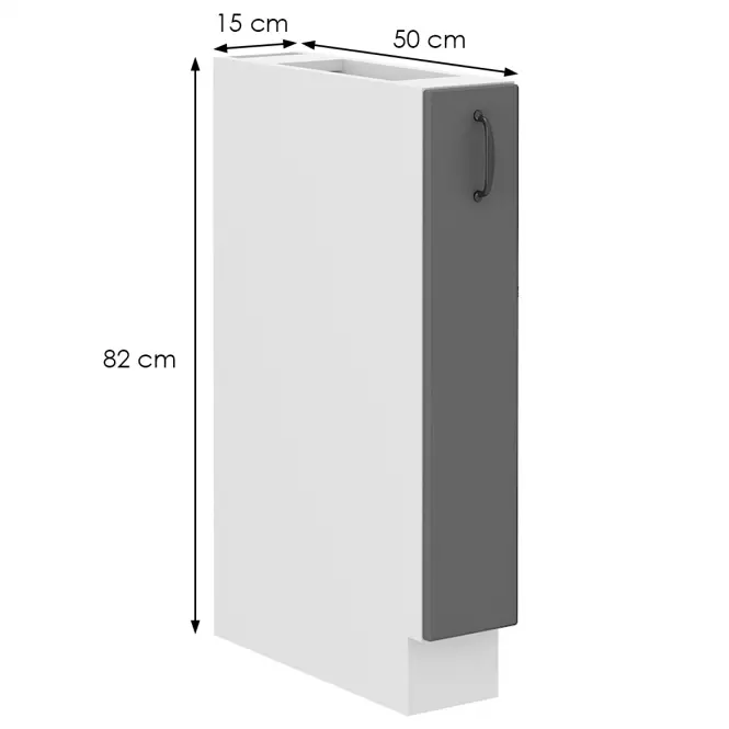 Kuchyňská Skříňka Stilo dustgrey/bílá 15D cargo BB,2