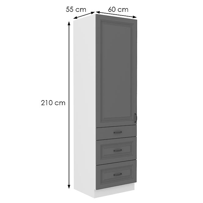 Kuchyňská Skříňka Stilo dustgrey/bílá 60DKS-210 3S 1F,2