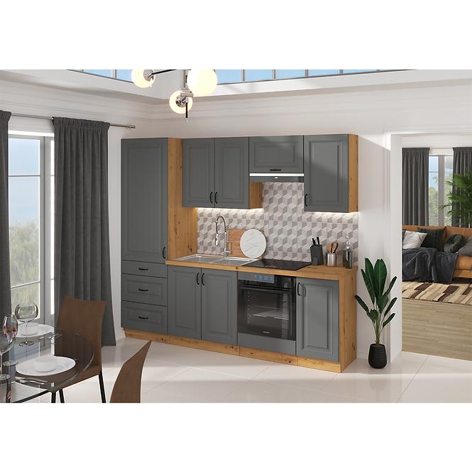 Dvířka na vestavnou myčku kuchyňská skříňka Stilo dustgrey/artisan 570x596,5