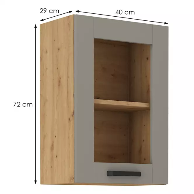 Kuchyňská skříňka Luna claygrey/artisan 40GS-72 1F,2