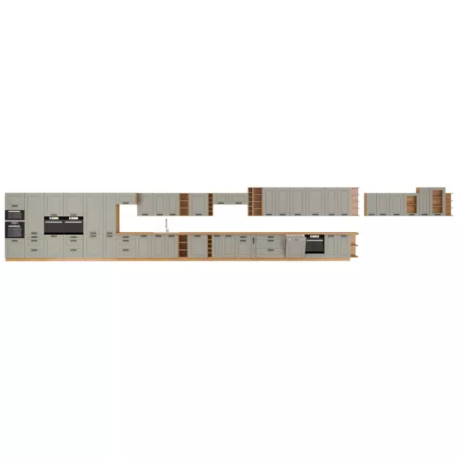 Kuchyňská skříňka Luna claygrey/artisan 40GS-90 1F,8