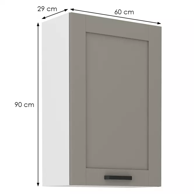 Kuchyňská skříňka Luna claygrey/bílá 60G-90 1F,2