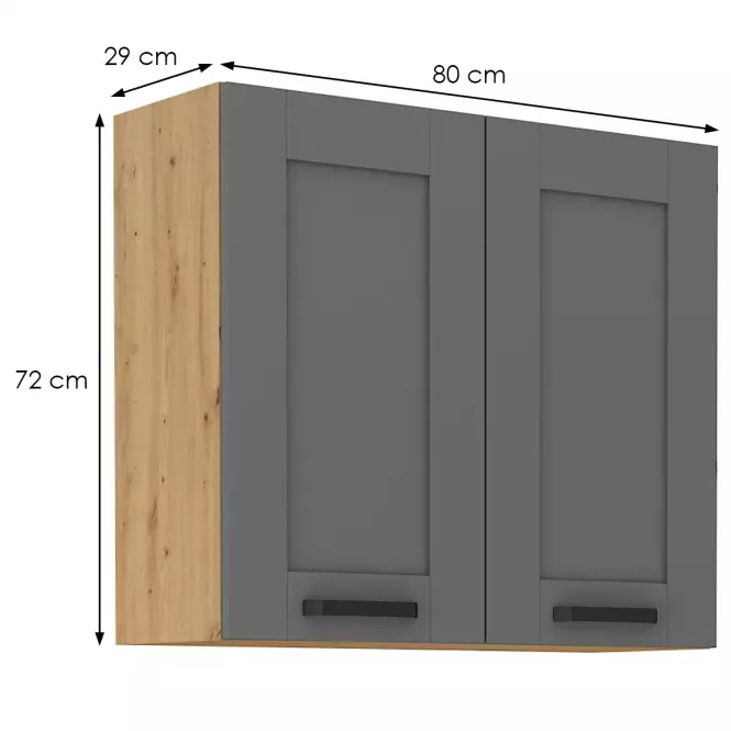 Kuchyňská skříňka Luna dustgrey/artisan 80G-72 2F,2