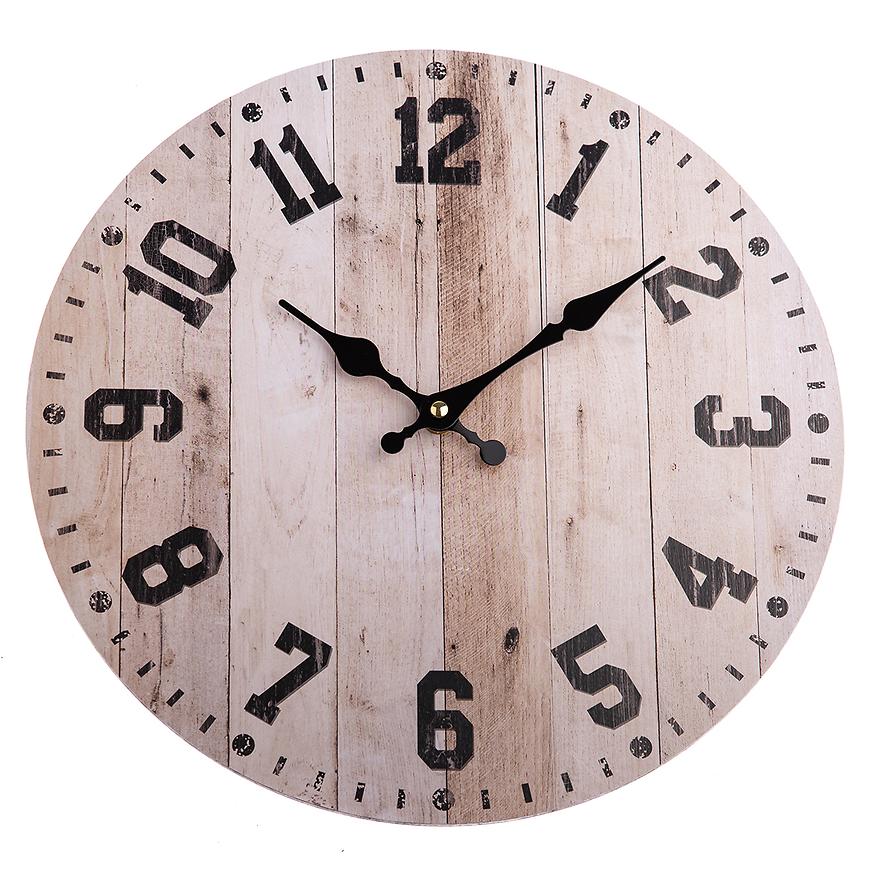 Dřevěné nástěnné hodiny HLC0002 34x34x1 cm