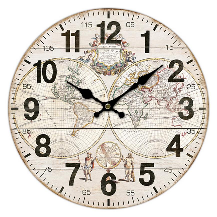 Levně Dřevěné nástěnné hodiny HLC6005 34x34x1 cm