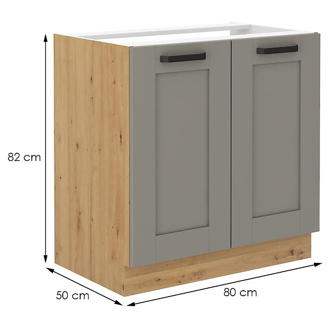 Kuchyňská skříňka Luna claygrey/artisan 80ZL 2F BB,2