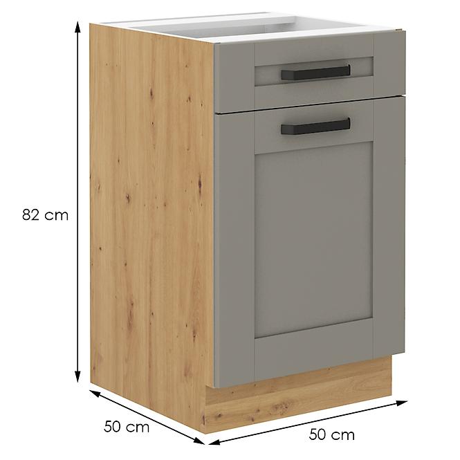 Kuchyňská skříňka Luna claygrey/artisan 50D 1F 1S BB