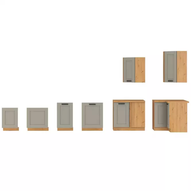 Kuchyňská skříňka Luna claygrey/artisan 15D Cargo BB,9
