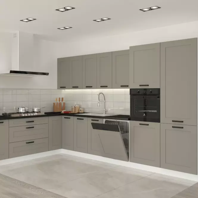 Kuchyňská skříňka Luna claygrey/bílá 80D 3S BB,7