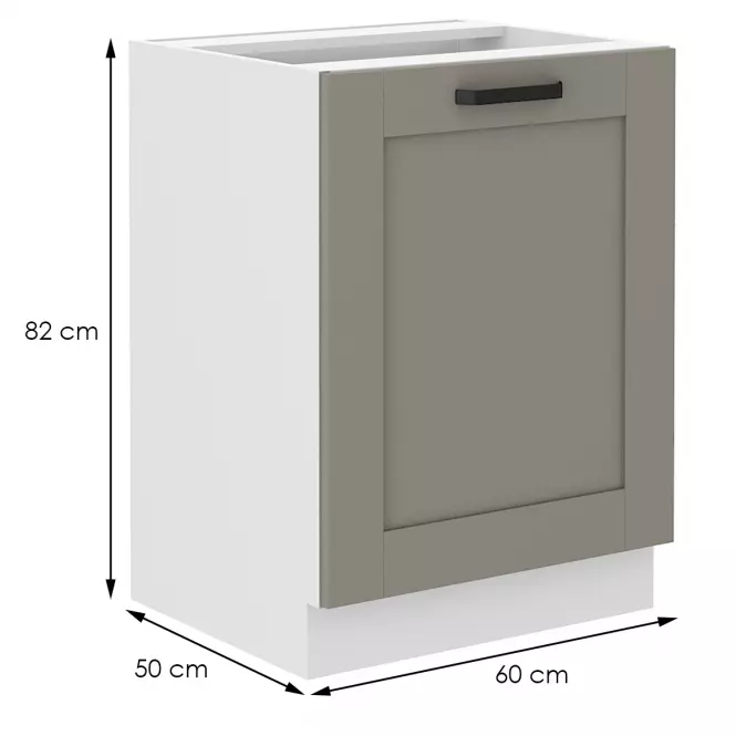 Kuchyňská skříňka Luna claygrey/bílá 60D 1F BB,2