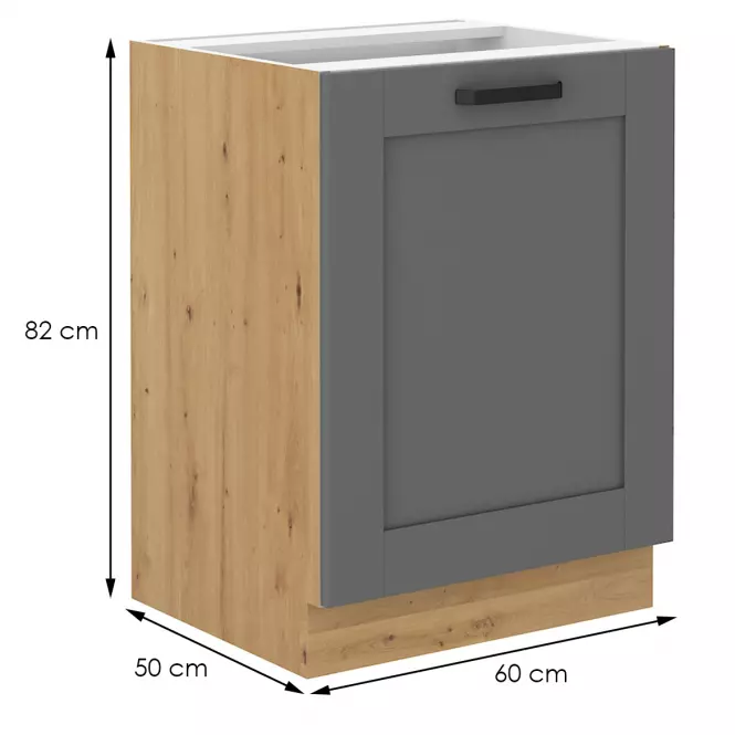 Kuchyňská skříňka Luna dustgrey/artisan 60D 1F BB,2