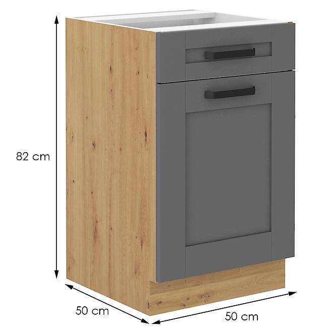 Kuchyňská skříňka Luna dustgrey/artisan 50D 1F 1S BB