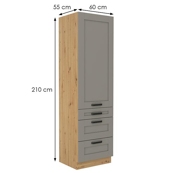 Kuchyňská skříňka Luna claygrey/artisan 60DKS-210 3S 1F