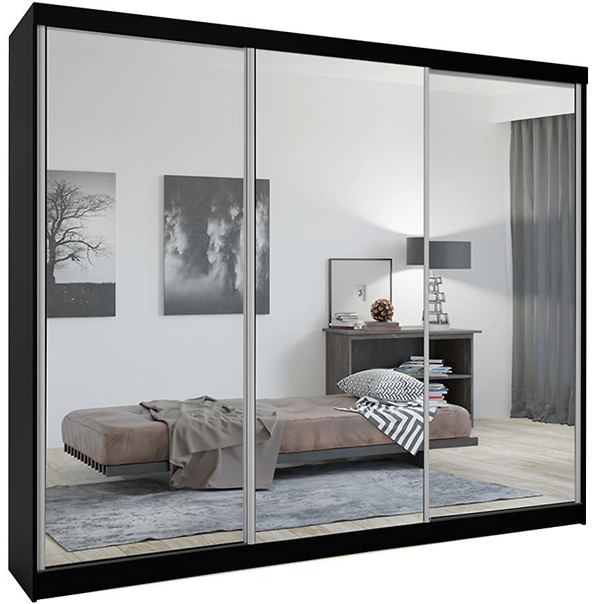 Skříň Lux 250 černá + 3 x zrcadlo