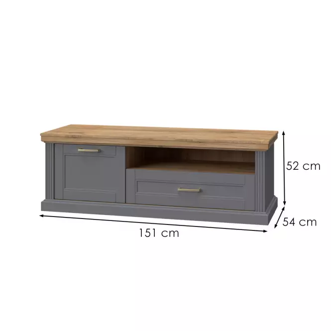 Tv Stolek Tara TV1K1F graphite/pacific walnut,2