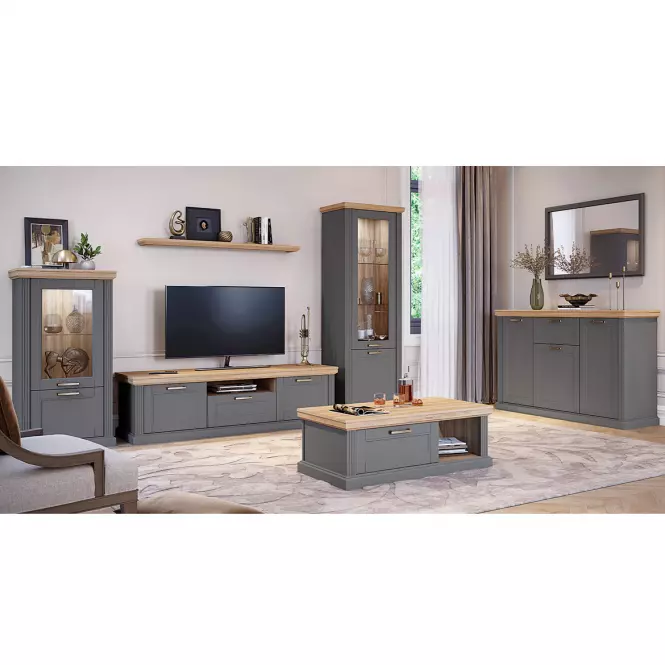 Tv Stolek Tara TV1K1F graphite/pacific walnut,6