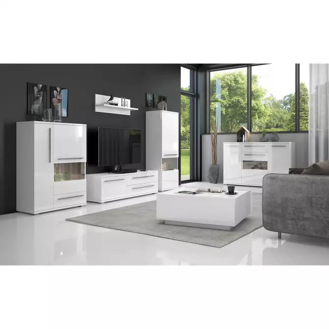 Tv Stolek Piano TV150-1K2F/PN-70/KA/70 crystal white,9