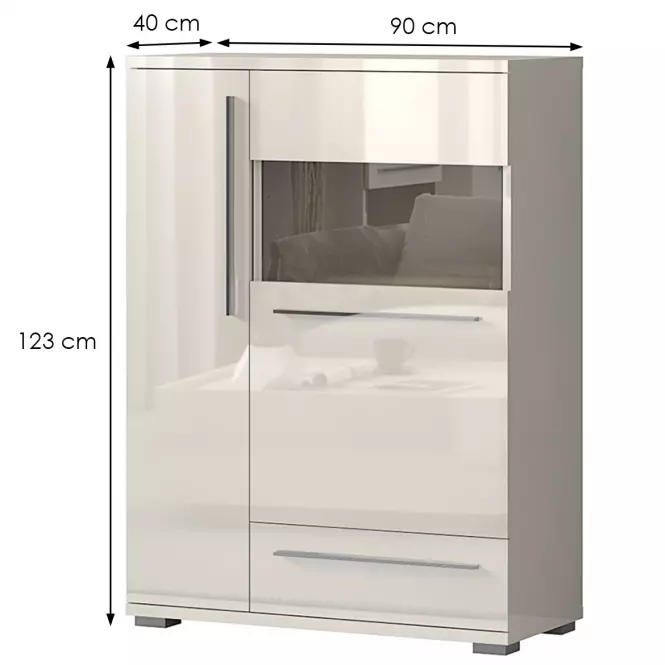 Vitrína Piano V90-2KS1F/PN-71/KA/71 beige,2