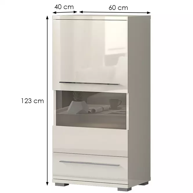 Vitrína Piano V60-1KS1F/PN-71/KA/71 beige,2