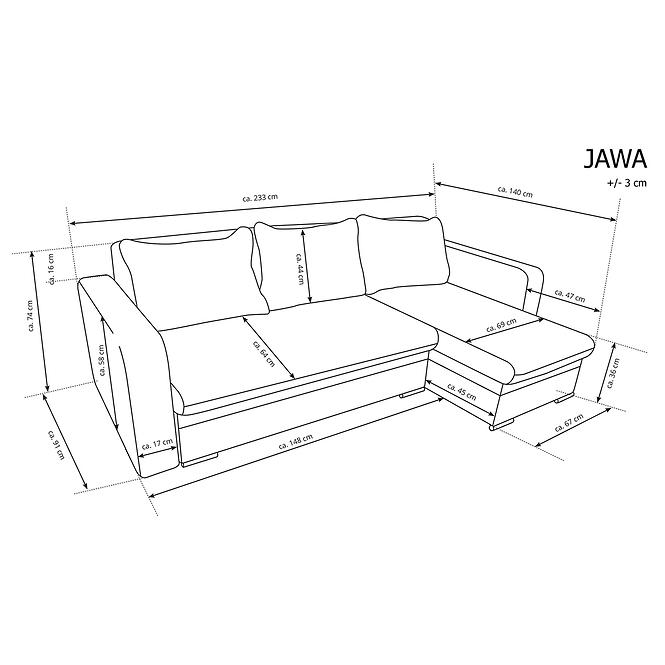 Rohová sedací souprava Jawa Lawa 17 + Soft 17