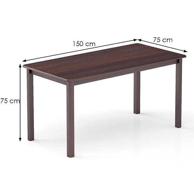 Stůl borovice ST104-150x75x75 ořech,3