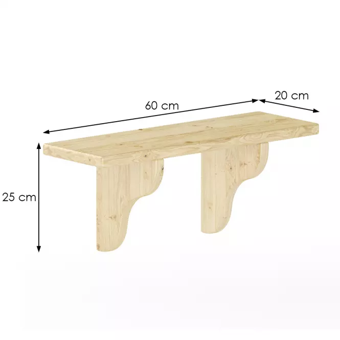 Polička borovice PK122-60x25x20 syrová,3