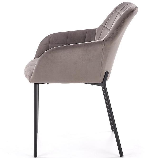 Židle K305 látka velvet/kov popelavě šedá