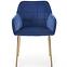 Židle K306 látka velvet/chrom tmavě modrá/zlatá,5