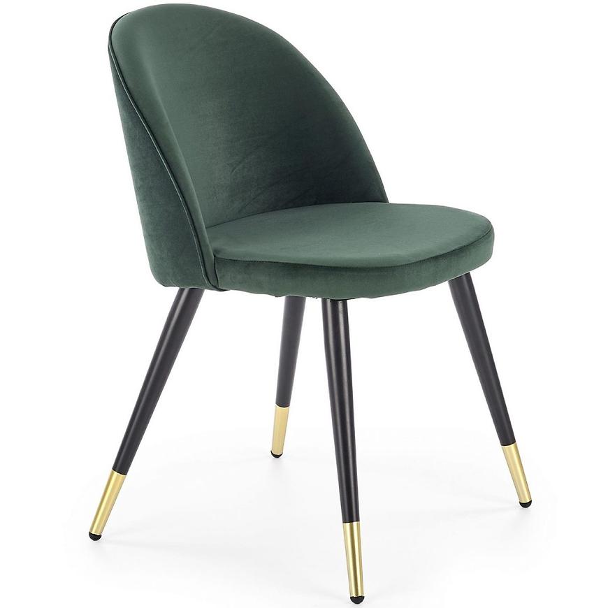 Židle K315 látka velvet/kov tmavě zelená