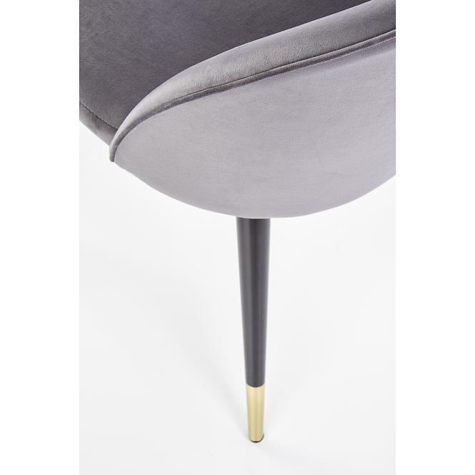 Židle K315 látka velvet/kov popelavě šedá