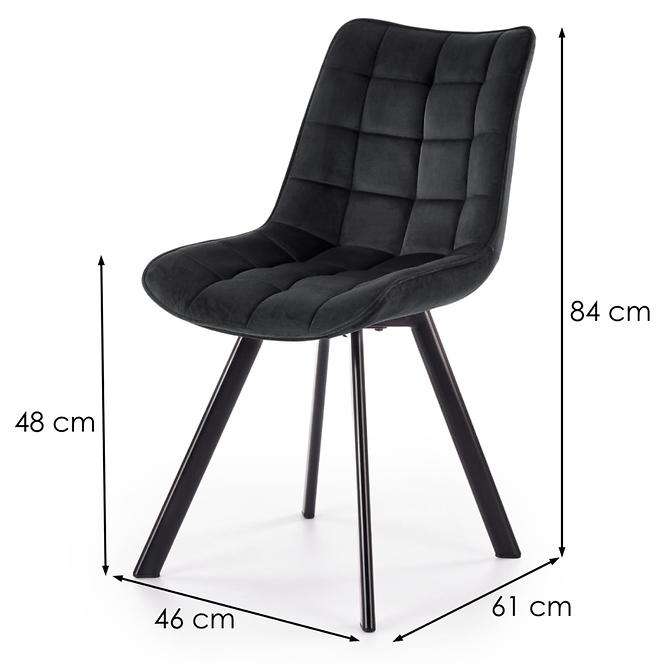 Židle K332 látka velvet/kov černá