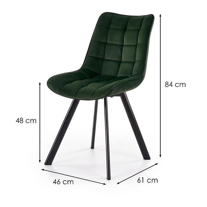 Židle K332 látka velvet/kov tmavě zelená