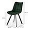 Židle K332 látka velvet/kov tmavě zelená,2