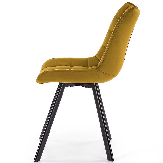 Židle K332 látka velvet/kov žlutá