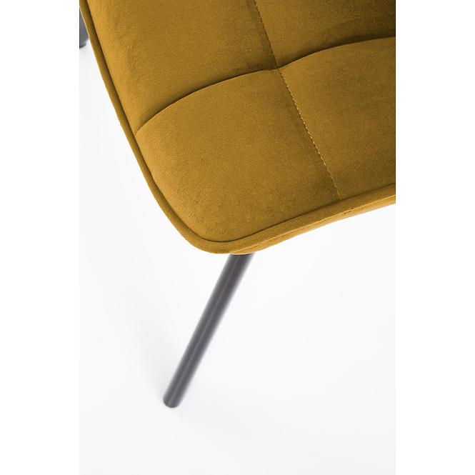 Židle K332 látka velvet/kov žlutá
