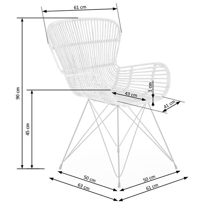 Židle K335 ratan/kov černá